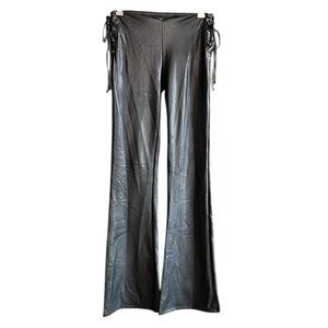 FB Sister Faux Leather Pants with side lace up ties